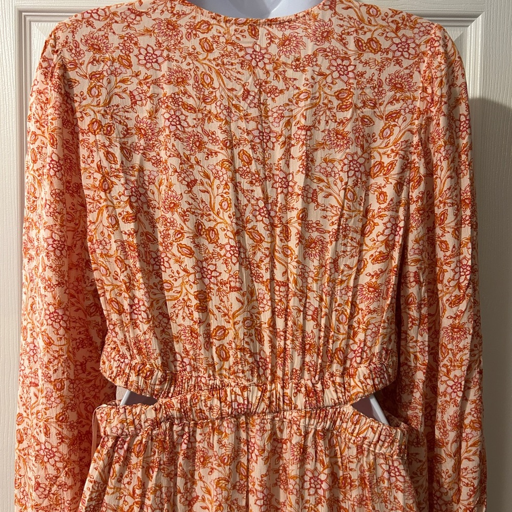 Floral Orange Maxi Dress - Picture 3 of 8